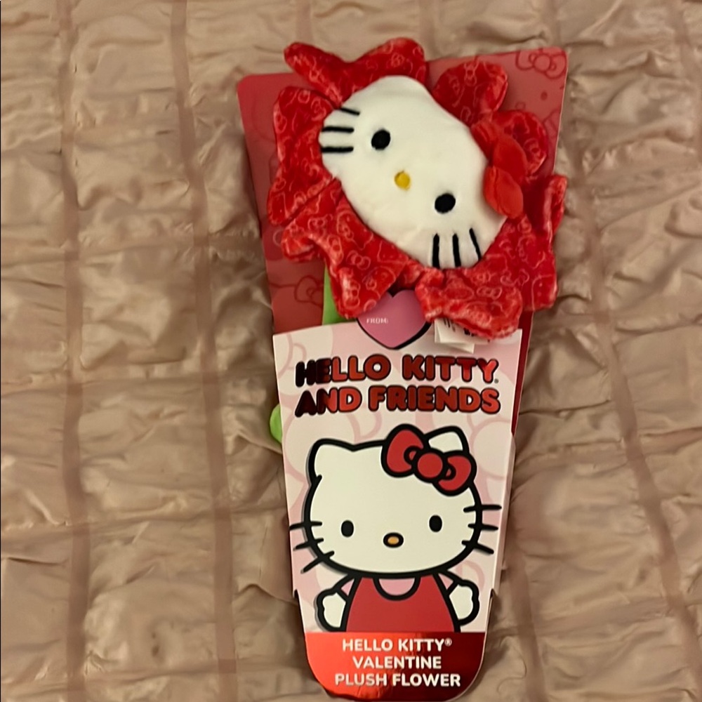 Hello Kitty Valentine Plush Flower - Red